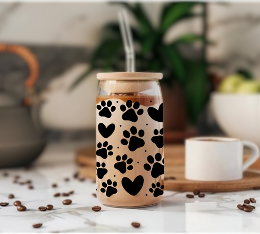 Paws & Hearts - Glass Tumbler
