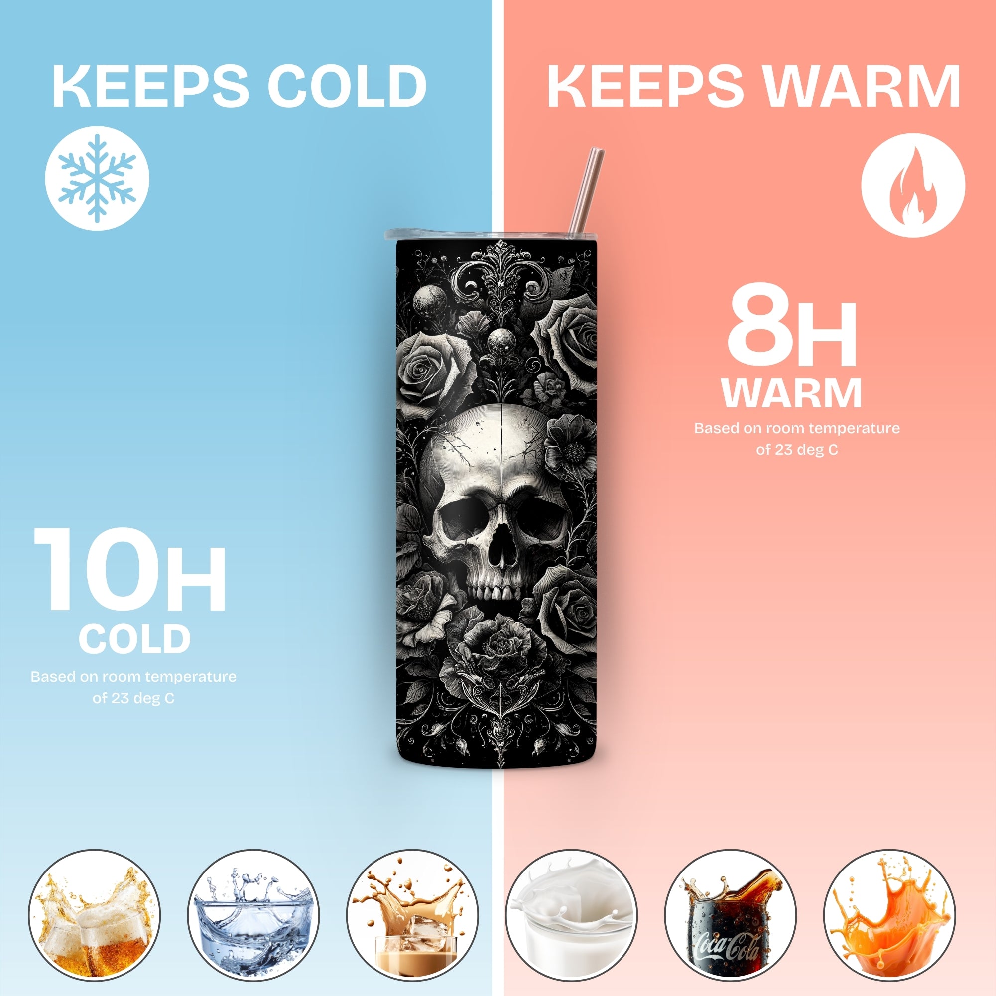 Gothic Themed Stainless Steel Vacuum Insulated Tumbler