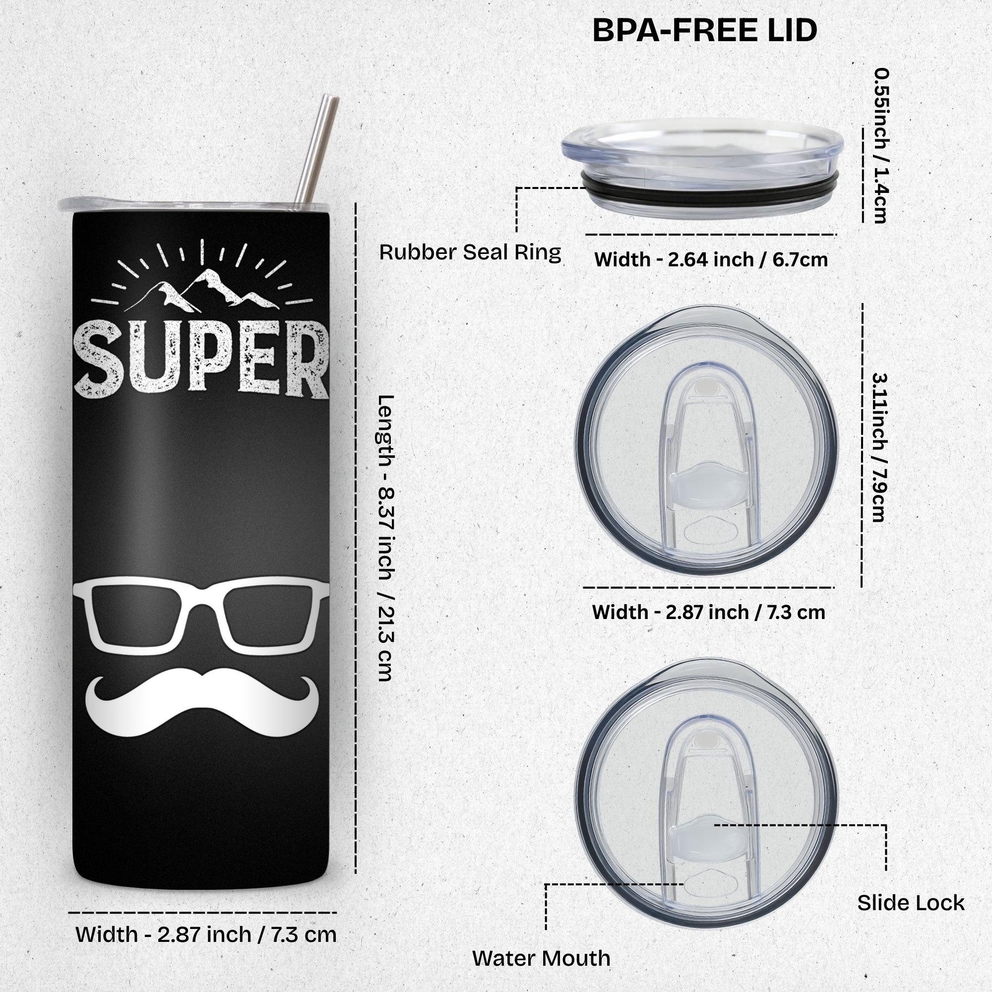 Super D Themed Stainless Steel Vacuum Insulated Tumbler