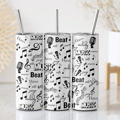 Music Lover Themed Stainless Steel Vacuum Insulated Tumbler