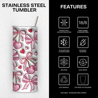 Coquette Themed Stainless Steel Vacuum Insulated Tumbler