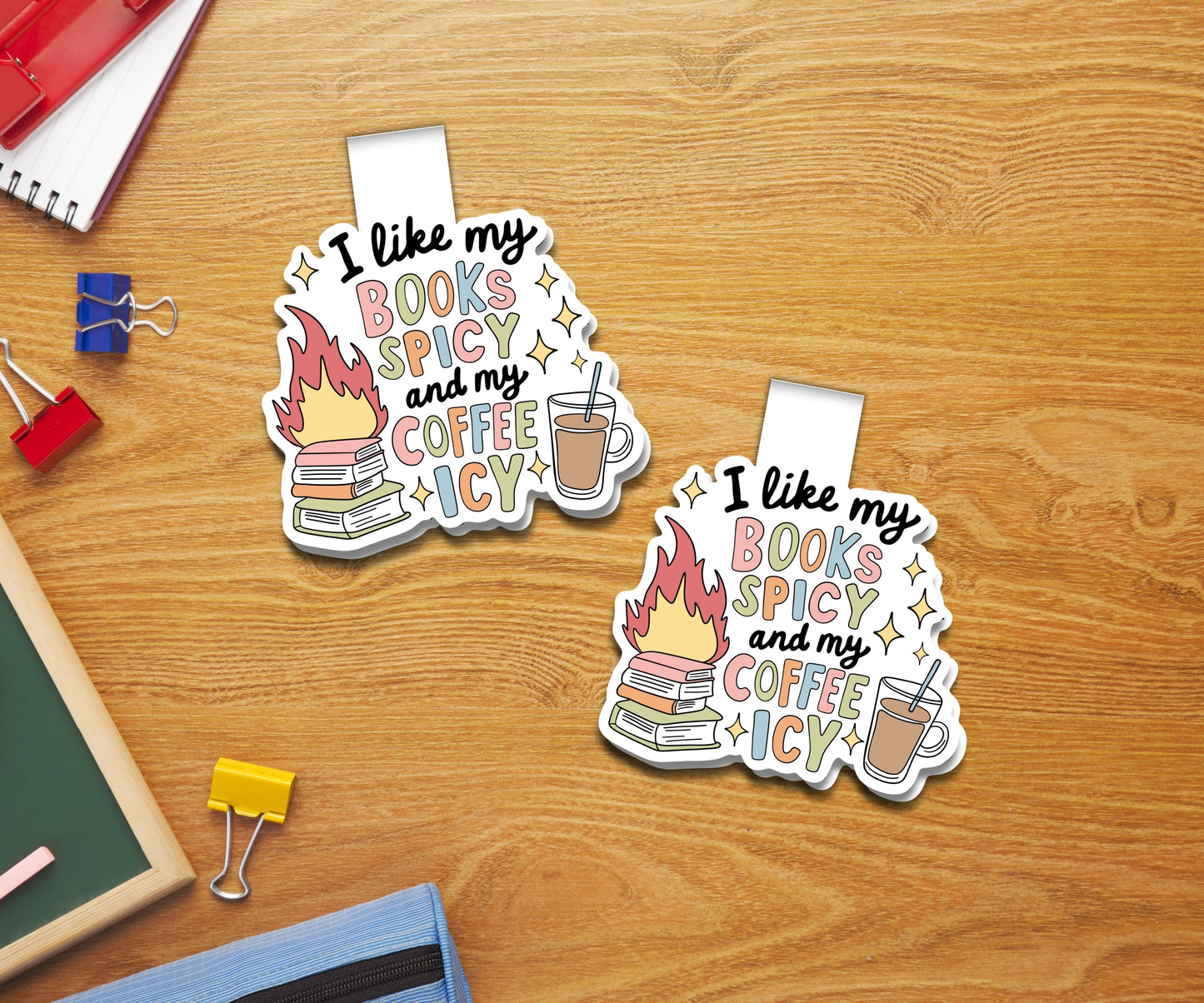 Books Spicy & Coffee Icy Magnetic Bookmark
