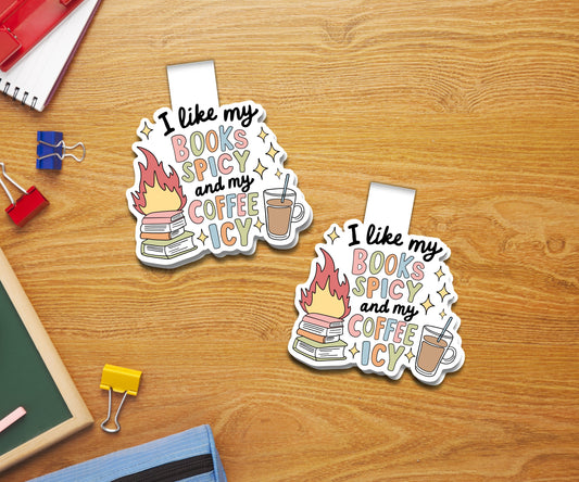 Books Spicy & Coffee Icy Magnetic Bookmark
