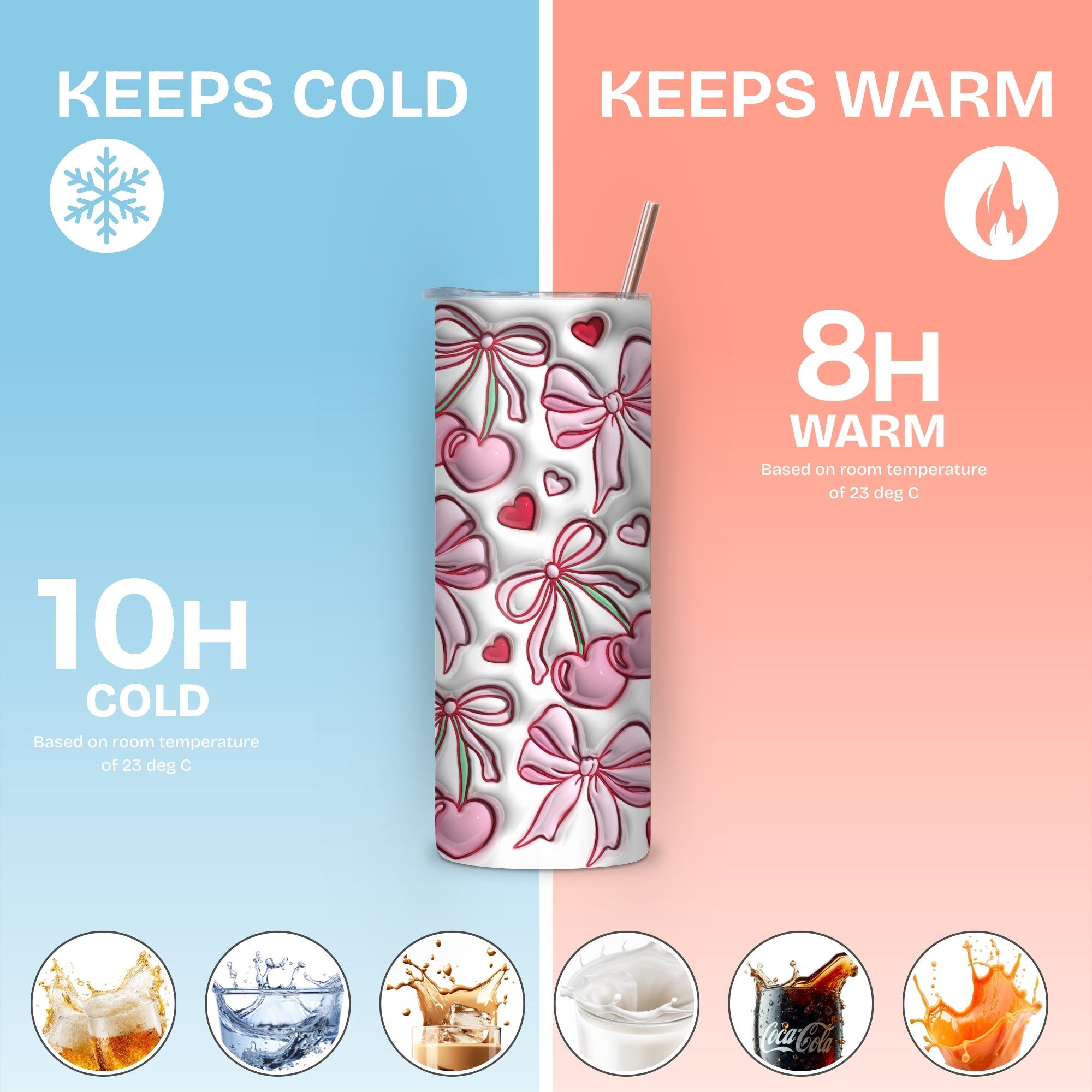 Coquette Themed Stainless Steel Vacuum Insulated Tumbler