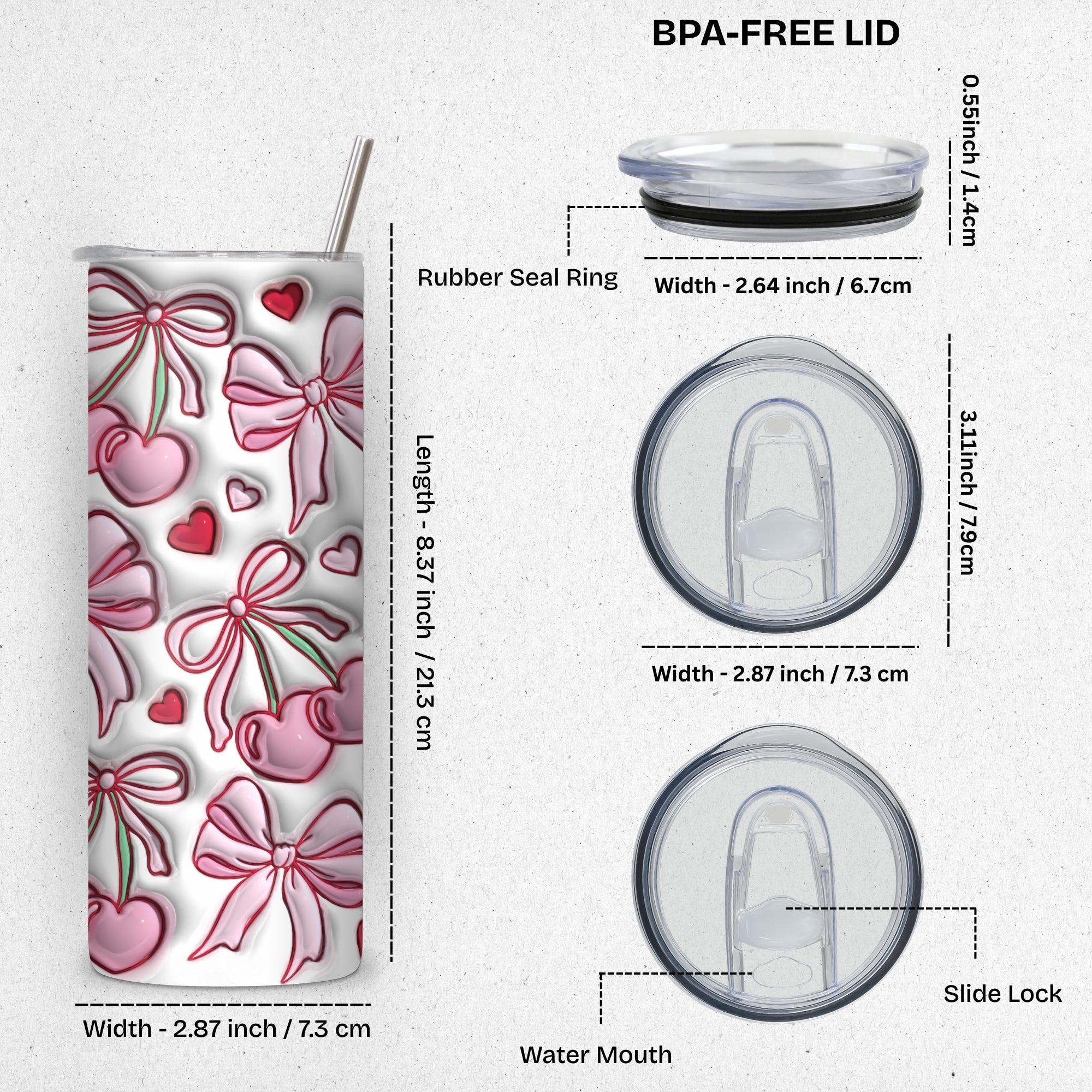 Coquette Themed Stainless Steel Vacuum Insulated Tumbler