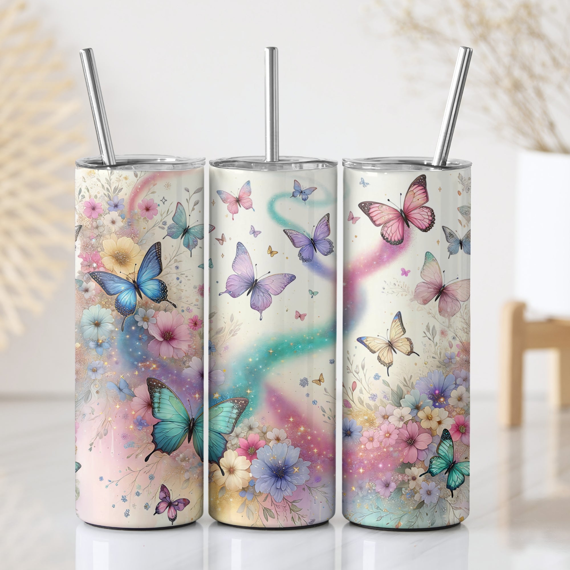 Butterfly Themed Stainless Steel Vacuum Insulated Tumbler