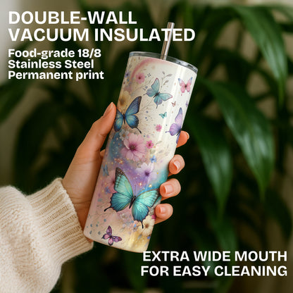 Butterfly Themed Stainless Steel Vacuum Insulated Tumbler