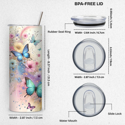 Butterfly Themed Stainless Steel Vacuum Insulated Tumbler