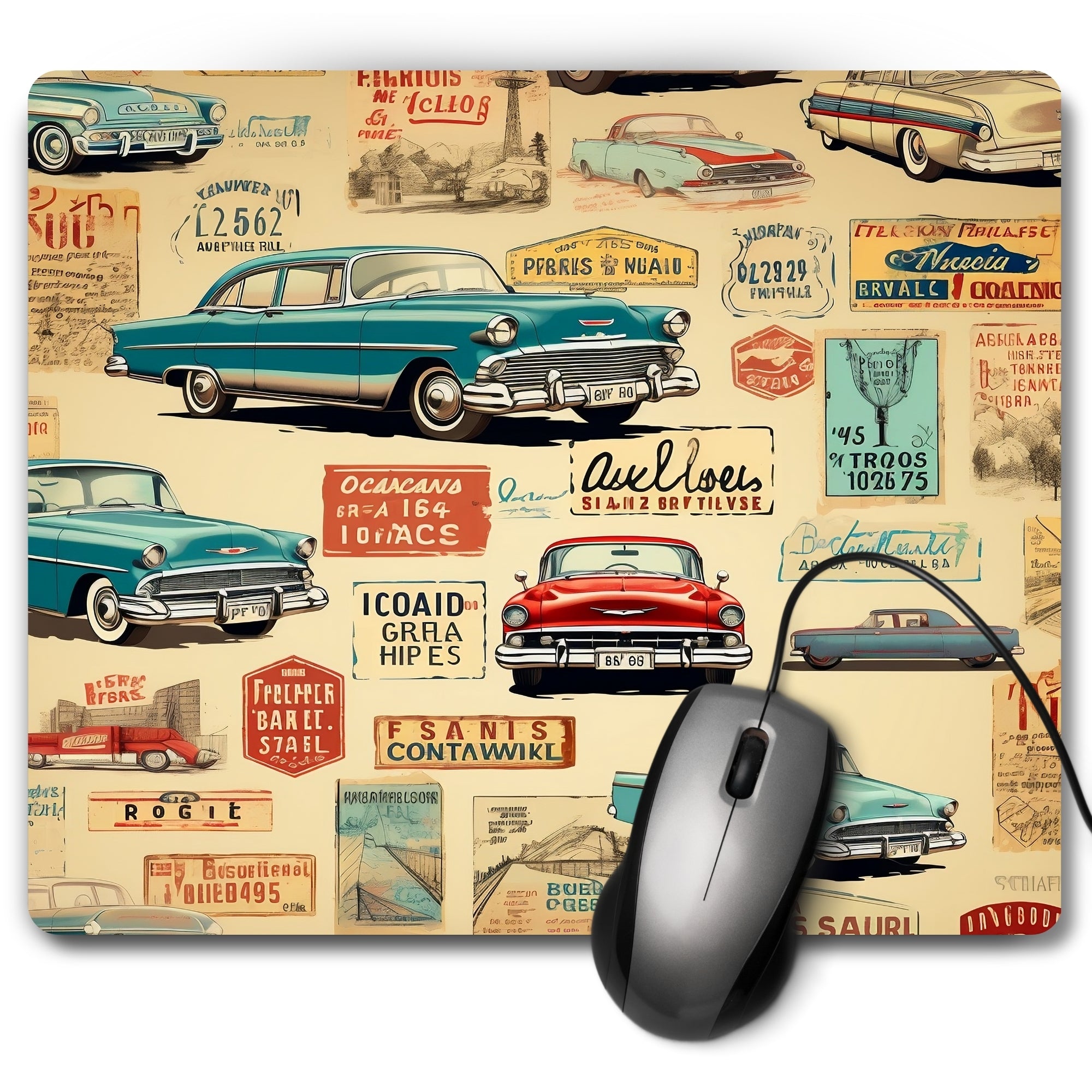 Retro Garage Mouse Pad