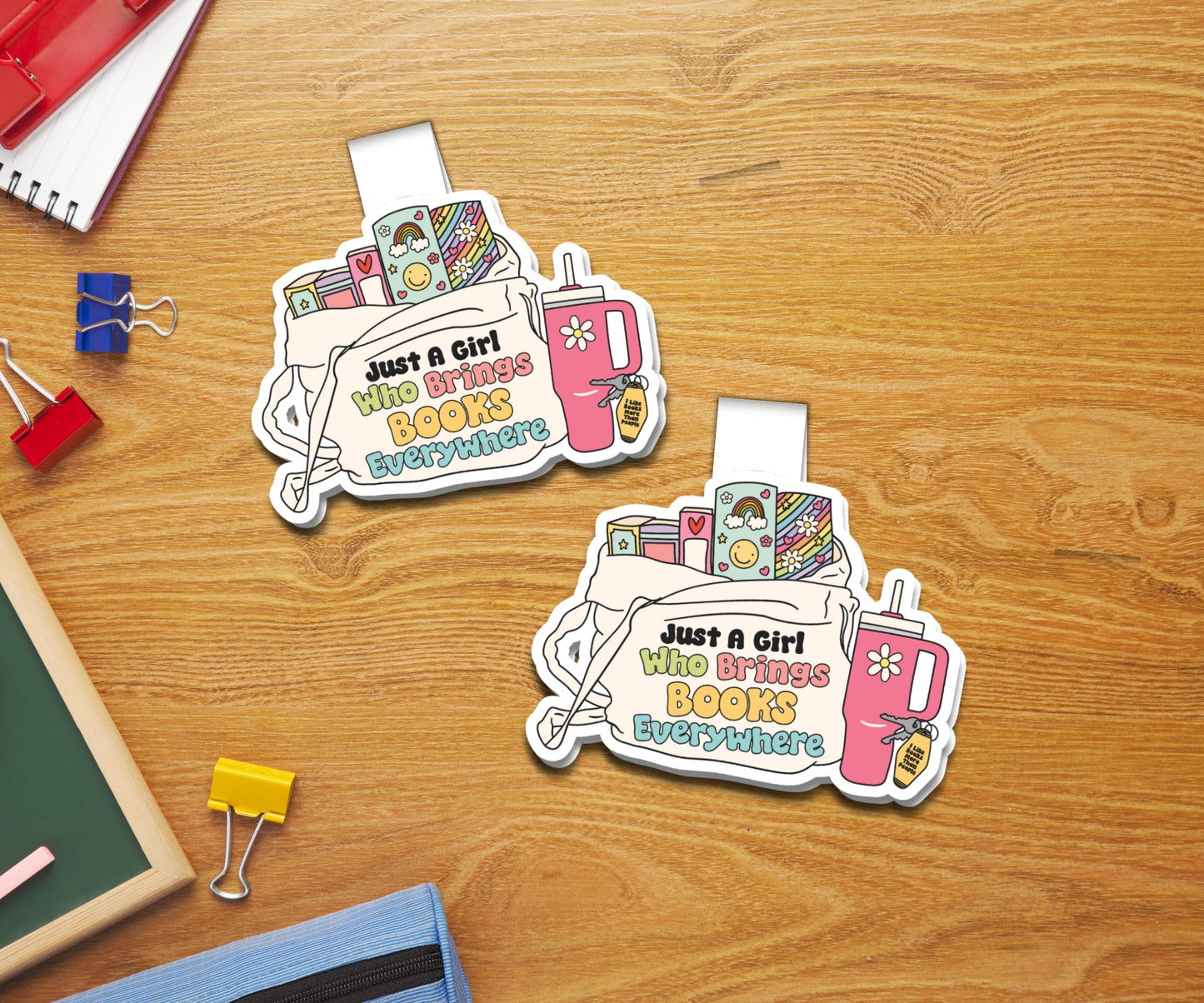 Just a Girl Bag Magnetic Bookmark