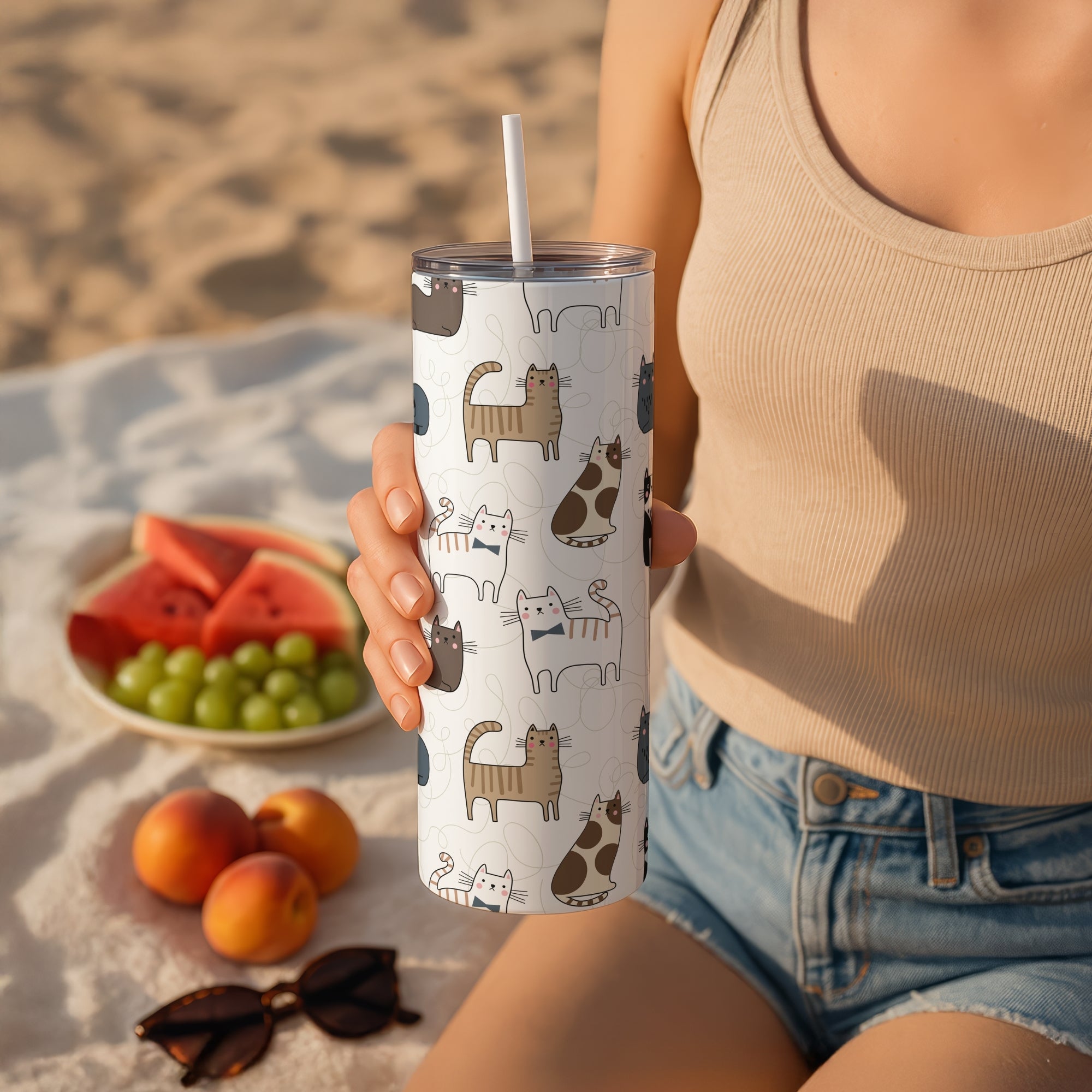 Pastel Cats Themed Stainless Steel Vacuum Insulated Tumbles