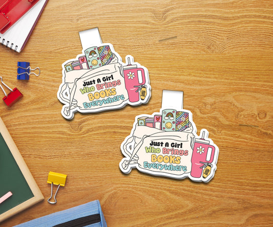 Just a Girl Bag Magnetic Bookmark