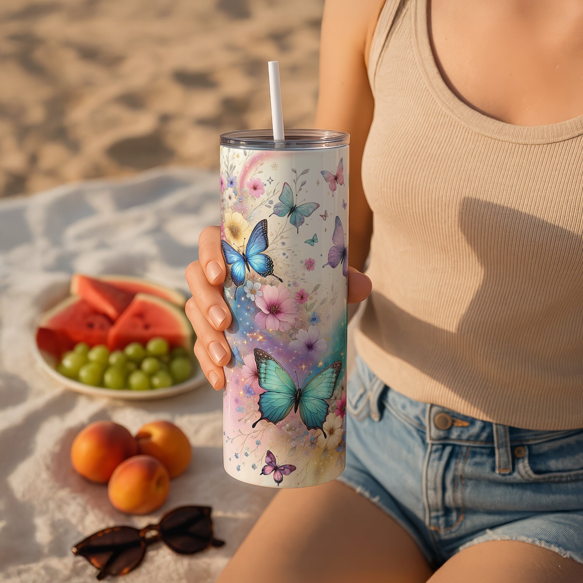 Butterfly Themed Stainless Steel Vacuum Insulated Tumbler