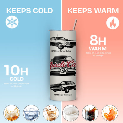Muscle Cars Themed Stainless Steel Vacuum Insulated Tumbler