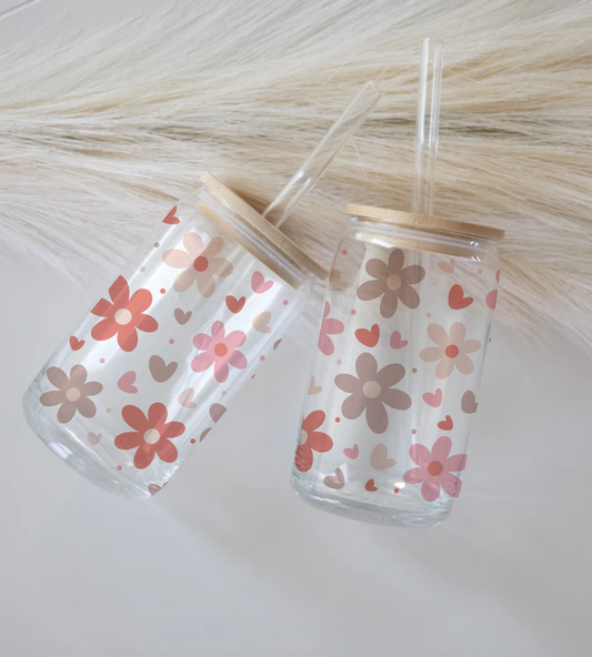 Retro Daisy - Glass Tumbler