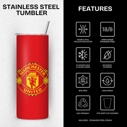 Manchester United Themed Stainless Steel Vacuum Insulated Tumbler