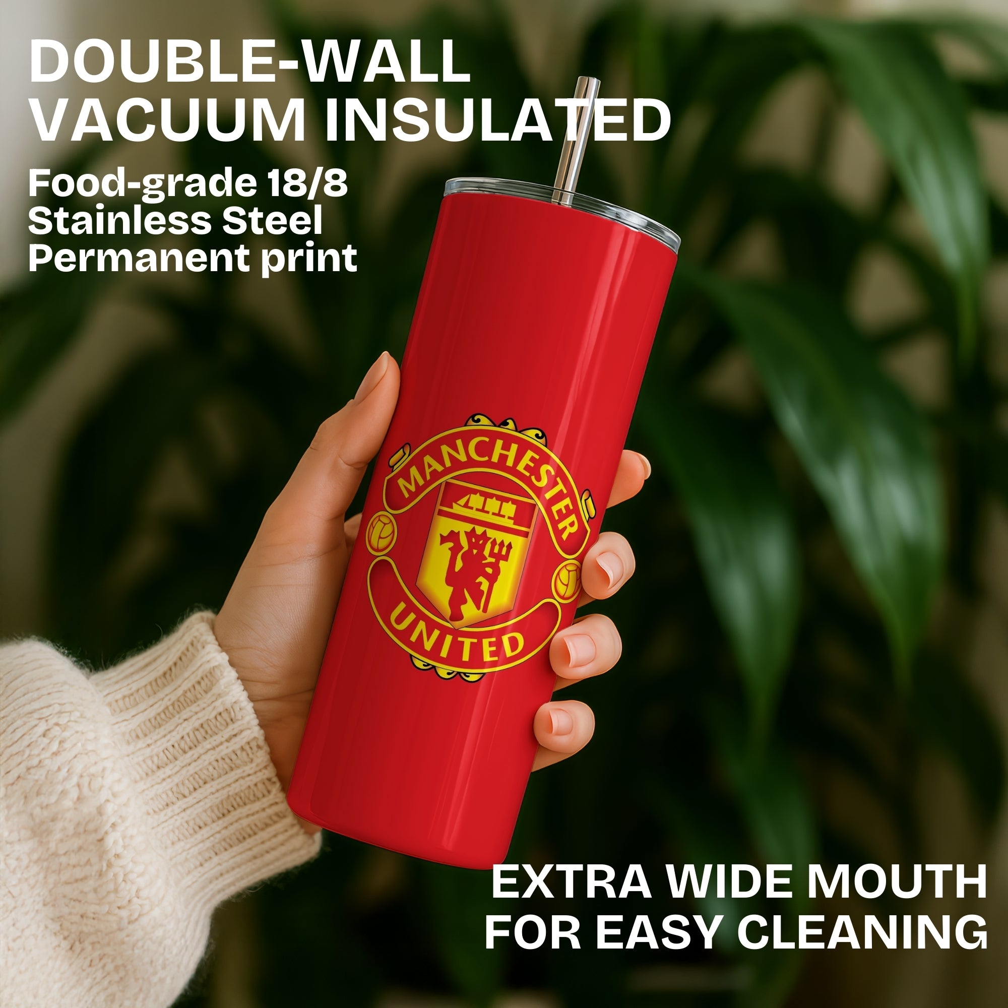 Manchester United Themed Stainless Steel Vacuum Insulated Tumbler
