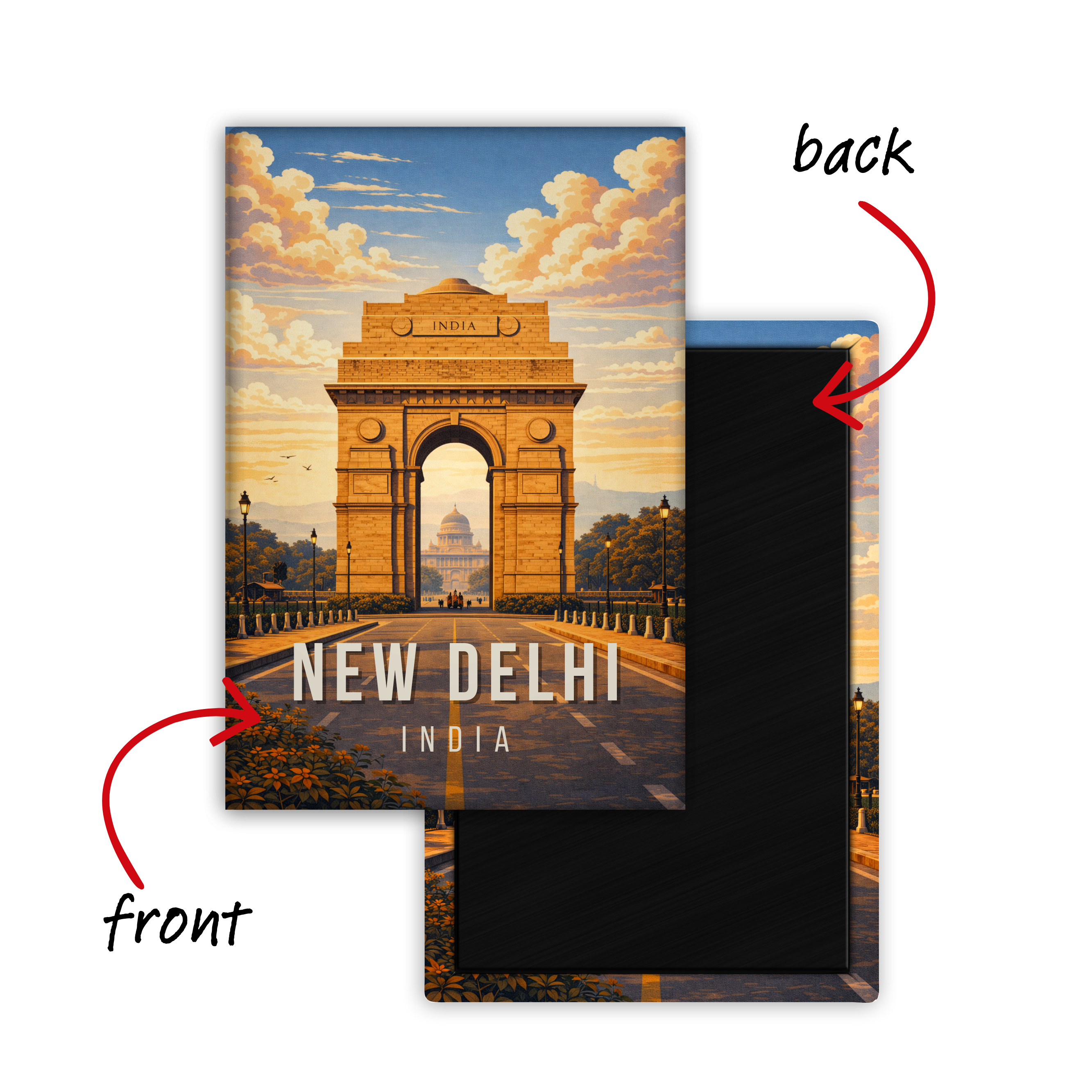 Icons of New Delhi - Fridge Magnet