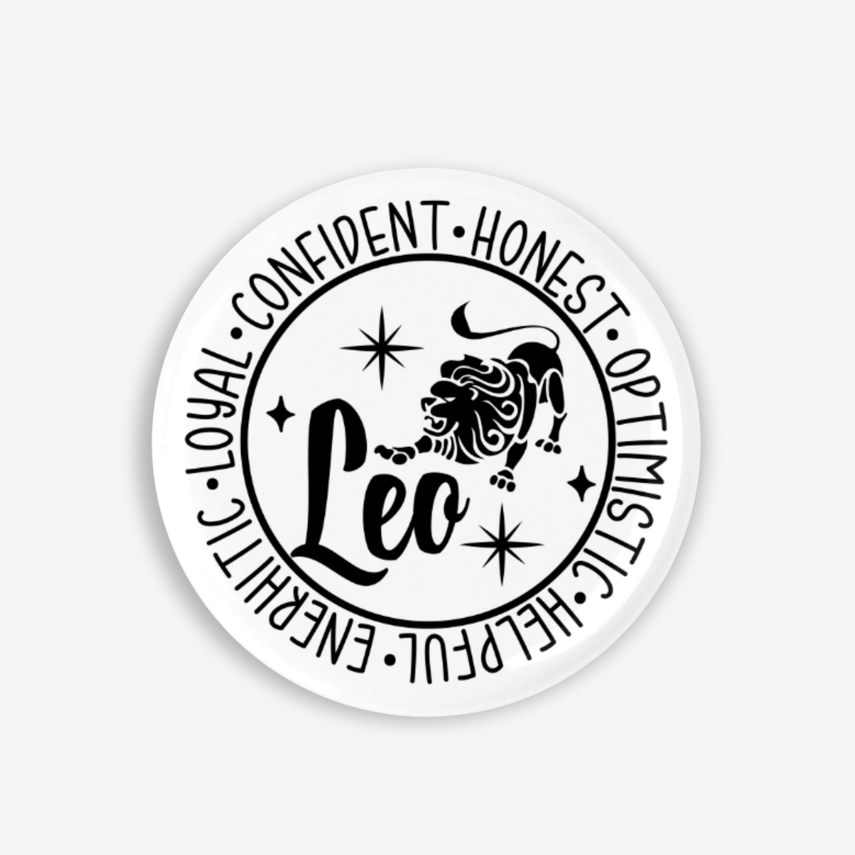 Zodiac Leo Button Pin / Magnet