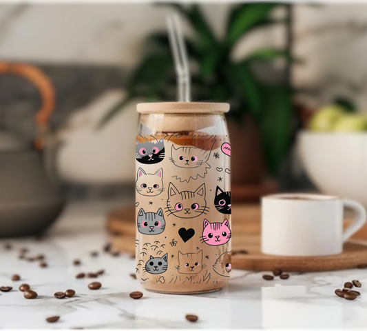 Cats Cats Cats - Glass Tumbler