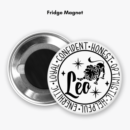 Zodiac Leo Button Pin / Magnet