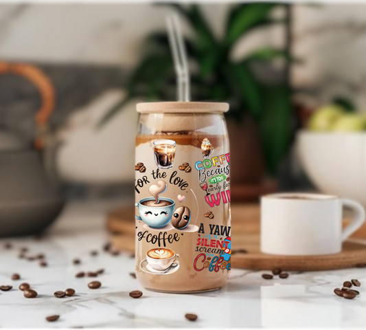 Coffee & Sarcasm - Glass Tumbler