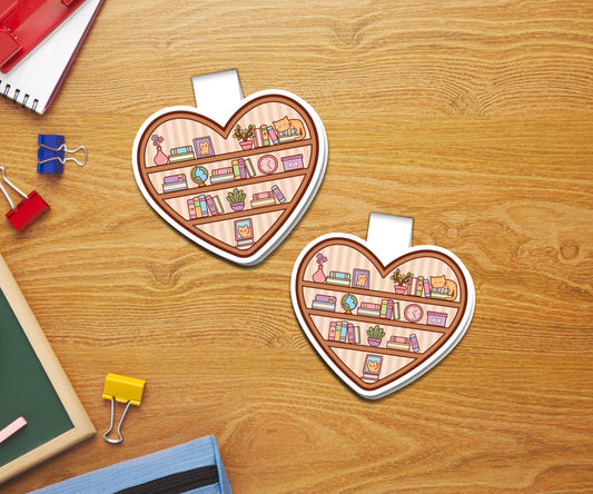 Heart Bookshelf Magnetic Bookmark