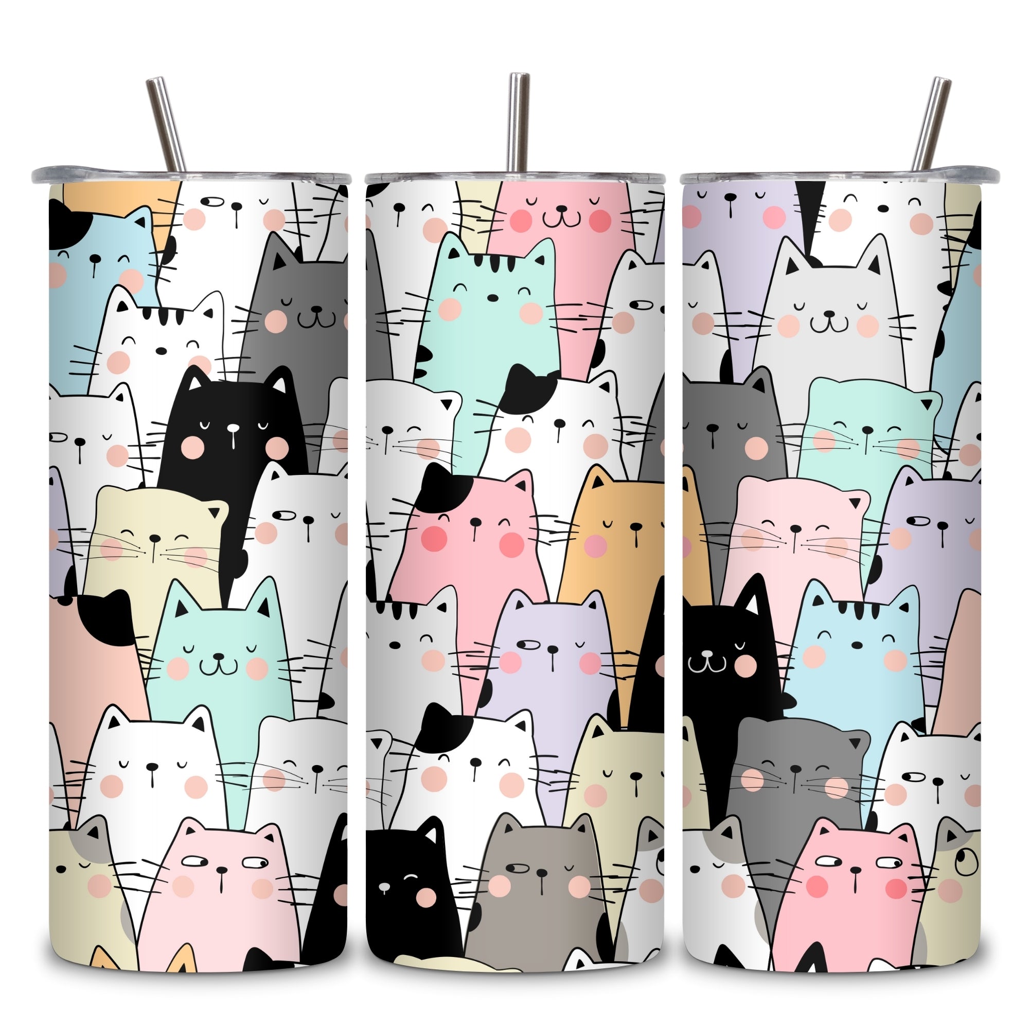 Cute Cats Themed Stainless Steel Vacuum Insulated Tumbler