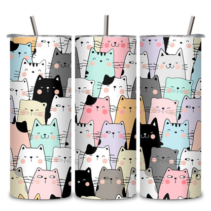 Cute Cats Themed Stainless Steel Vacuum Insulated Tumbler