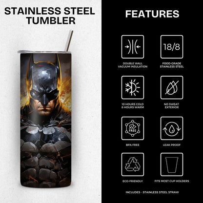 Batman Themed Stainless Steel Vacuum Insulated Tumbler