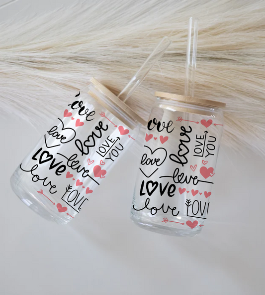 I Love You - Glass Tumbler