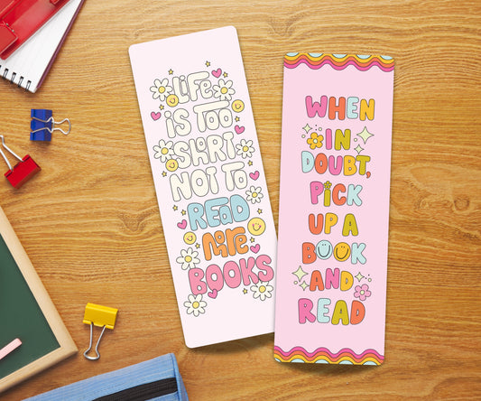Set of 2 Cute Laminated Bookmark