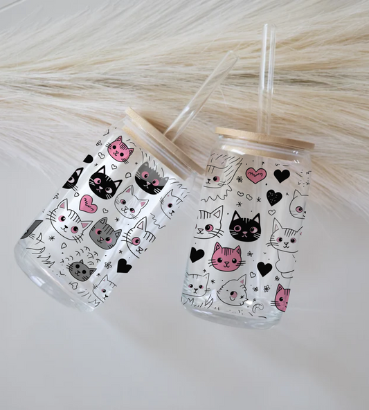Cats Cats Cats - Glass Tumbler