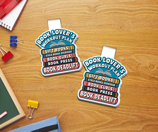 Book Lover's Workout Plan Magnetic Bookmark