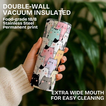 Cute Cats Themed Stainless Steel Vacuum Insulated Tumbler