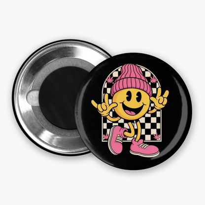 Retro Smiley - Button Pin / Magnet