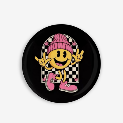Retro Smiley - Button Pin / Magnet