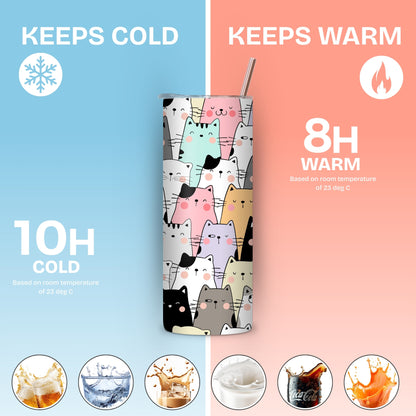 Cute Cats Themed Stainless Steel Vacuum Insulated Tumbler