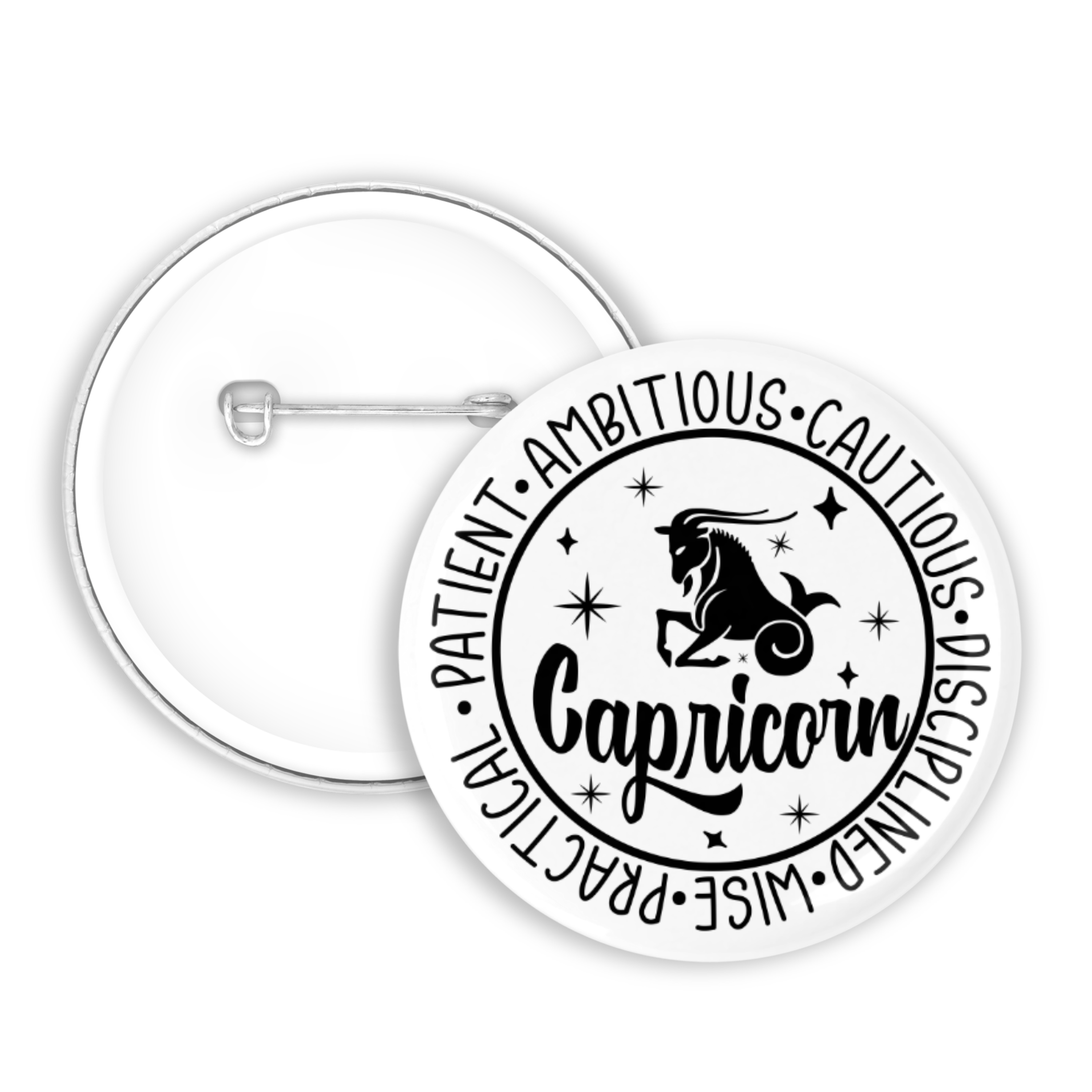 Zodiac Capricorn Button Pin / Magnet