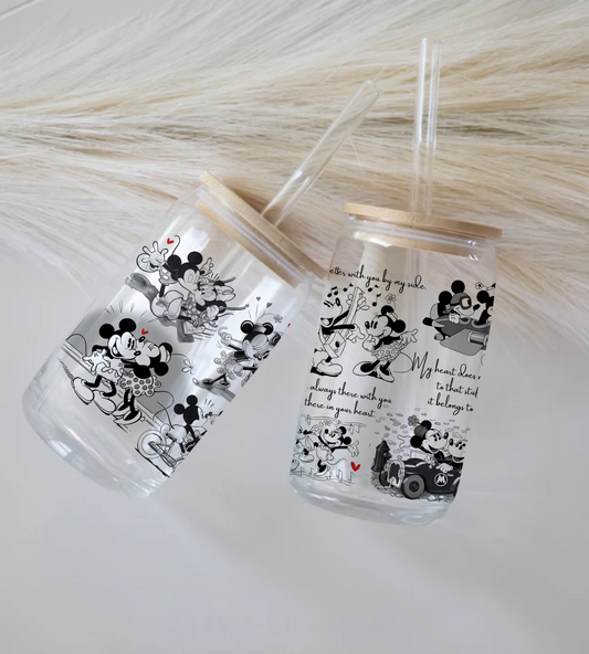 Mickey & Minnie - Glass Tumbler