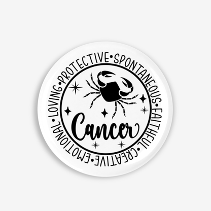 Zodiac Cancer Button Pin / Magnet