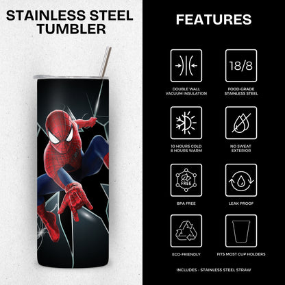 Spiderman Themed Stainless Steel Vacuum Insulated Tumbler
