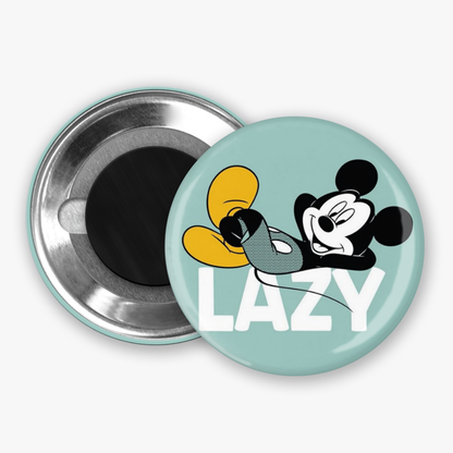 Lazy Mickey - Button Pin / Magnet
