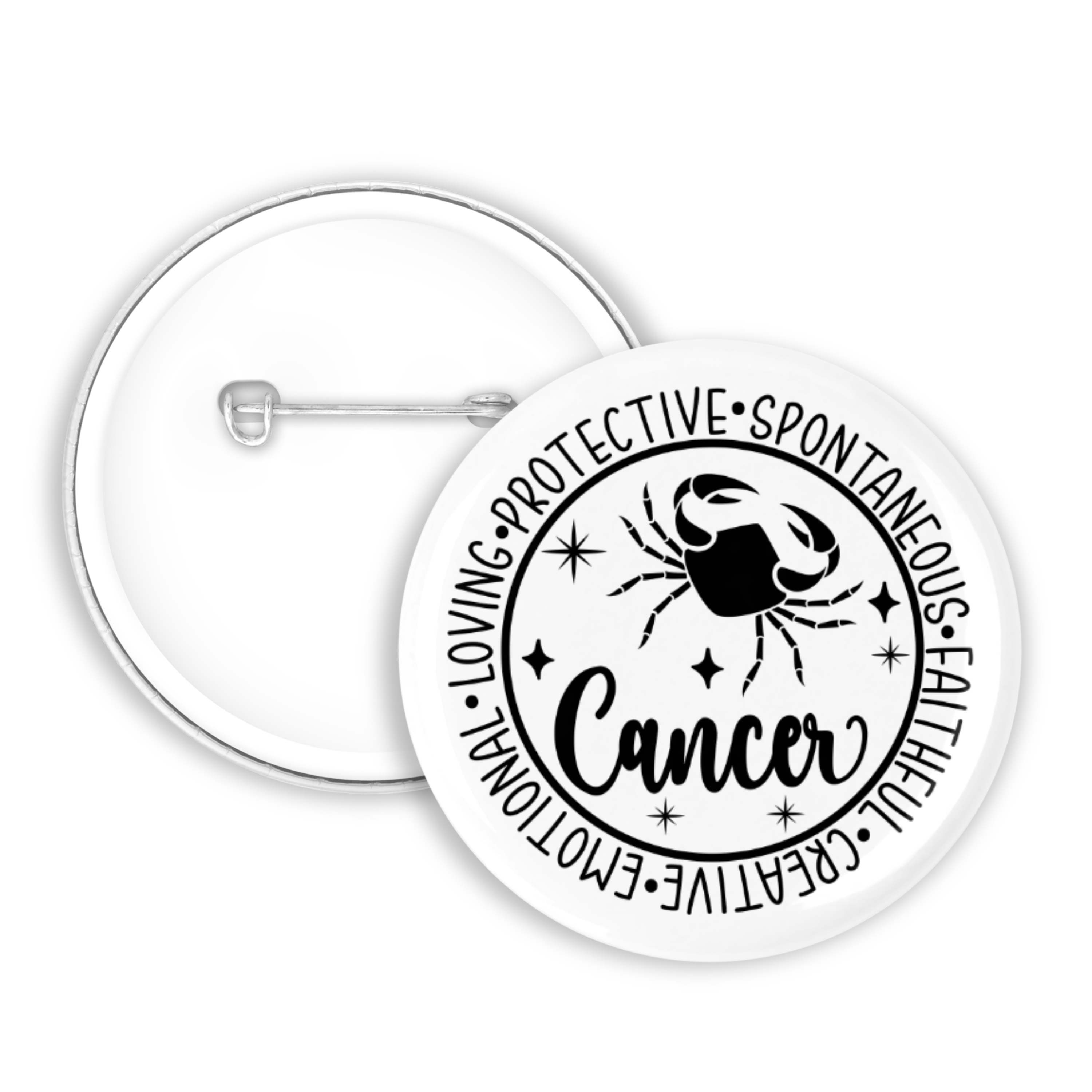 Zodiac Cancer Button Pin / Magnet