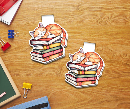 Sleepy Cat Magnetic Bookmark