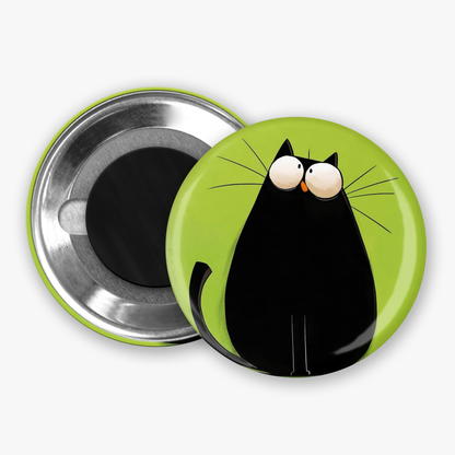 Cute Cat - Button Pin / Magnet