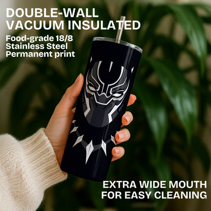Black Panther Themed Stainless Steel Vacuum Insulated Tumbler