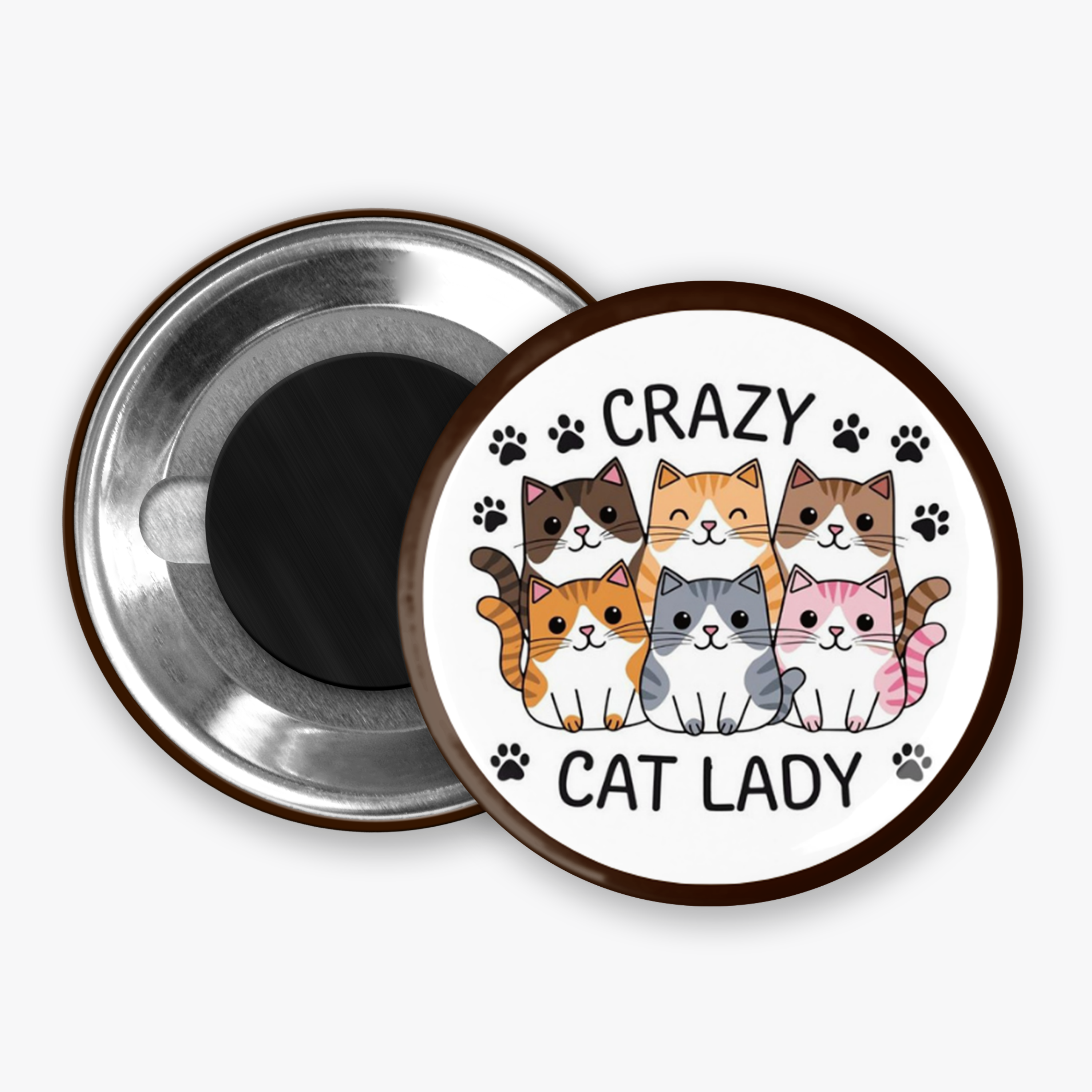 Crazy Cat Lady - Button Pin / Magnet