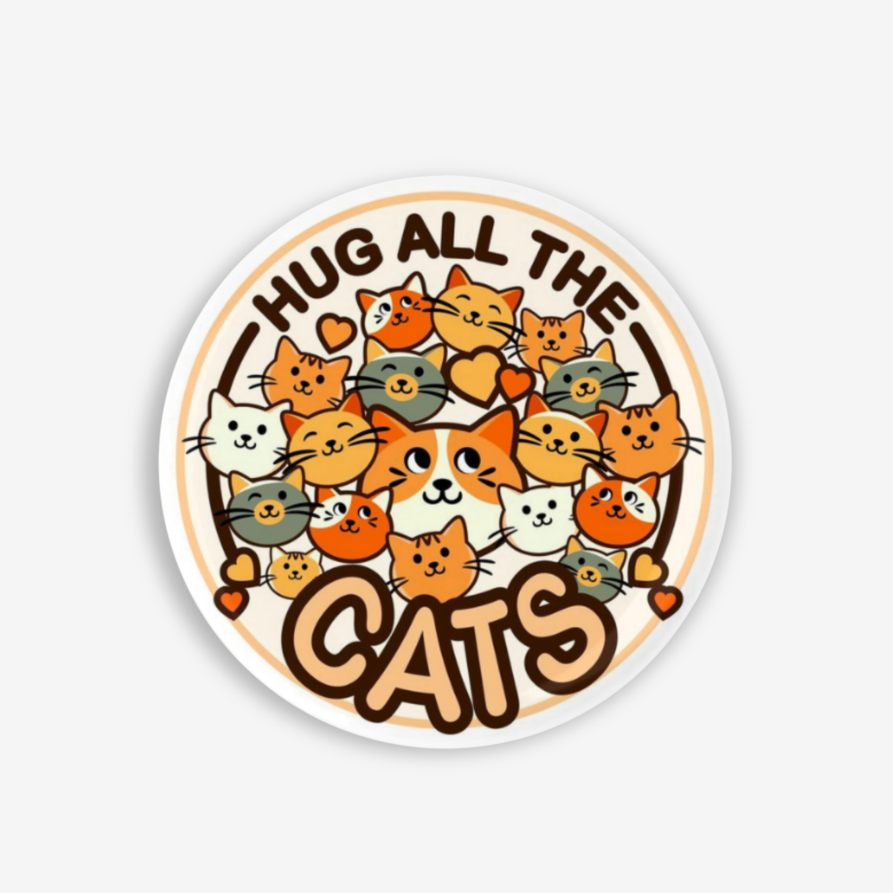 Hug all the Cats - Button Pin / Magnet