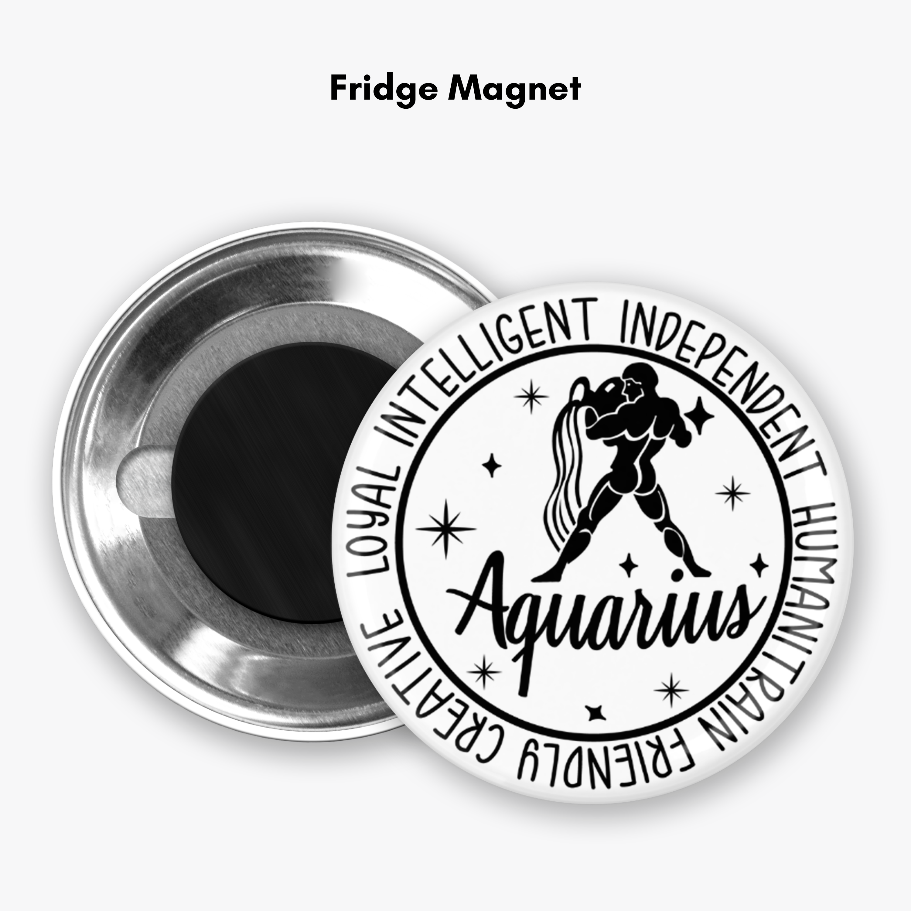 Zodiac Aquarius Button Pin / Magnet